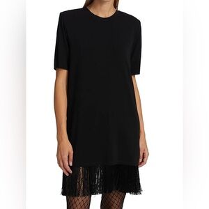 Le Superbe Fitzgerald Fringe Shift Dress Black XS Holiday Tassel Revolve Loose
